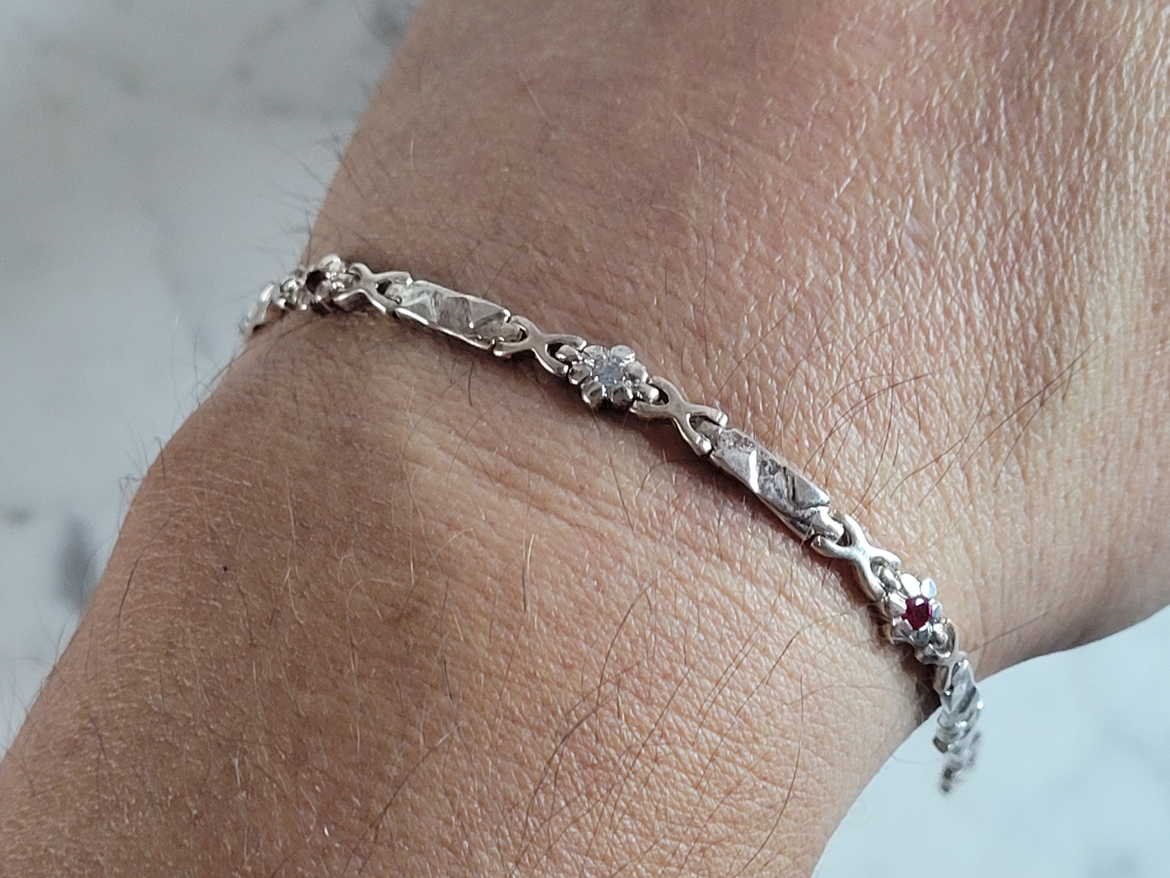 Womens Vintage Estate Sterling Silver Bracelet selling 14g E5588