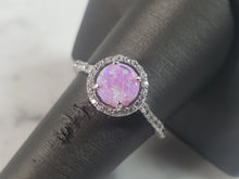 Load image into Gallery viewer, Womens Vintage Estate Sterling Silver Pink Opal Stone Ring 2.7g E5902