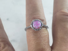 Load image into Gallery viewer, Womens Vintage Estate Sterling Silver Pink Opal Stone Ring 2.7g E5902