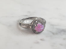 Load image into Gallery viewer, Womens Vintage Estate Sterling Silver Pink Opal Stone Ring 3.4g E5904
