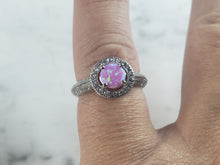 Load image into Gallery viewer, Womens Vintage Estate Sterling Silver Pink Opal Stone Ring 3.4g E5904
