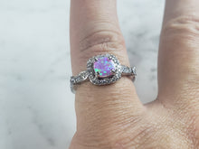 Load image into Gallery viewer, Womens Vintage Estate Sterling Silver Pink Opal Stone Ring 3.3g E5912