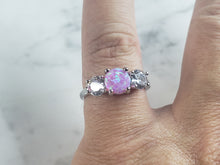 Load image into Gallery viewer, Womens Vintage Estate Sterling Silver Pink Opal Stone Ring 3.6g E5916