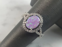 Load image into Gallery viewer, Womens Sterling Silver Pink Opal Stone Ring 2.7g E5926