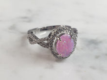 Load image into Gallery viewer, Womens Sterling Silver Pink Opal Stone Ring 2.7g E5926