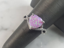 Load image into Gallery viewer, Womens Vintage Estate Sterling Silver Pink Opal Stone Ring 3.1g E5932