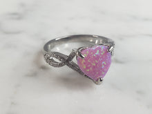 Load image into Gallery viewer, Womens Vintage Estate Sterling Silver Pink Opal Stone Ring 3.1g E5932