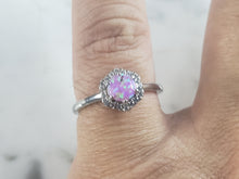 Load image into Gallery viewer, Womens Vintage Estate Sterling Silver Pink Opal Stone Ring 2.5g E5933