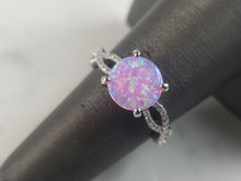 Load image into Gallery viewer, Womens Vintage Estate Sterling Silver Pink Opal Stone Ring 2.4g E5939