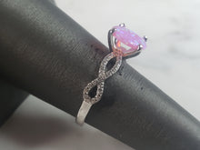 Load image into Gallery viewer, Womens Vintage Estate Sterling Silver Pink Opal Stone Ring 2.4g E5939