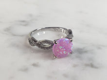 Load image into Gallery viewer, Womens Vintage Estate Sterling Silver Pink Opal Stone Ring 2.4g E5939
