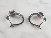 Load image into Gallery viewer, Womens Vintage Estate Sterling Silver Pink Opal Stone Earrings 4.4g E5940
