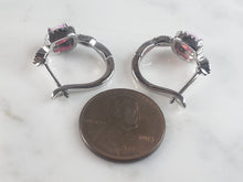 Load image into Gallery viewer, Womens Vintage Estate Sterling Silver Pink Opal Stone Earrings 4.4g E5940