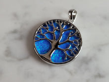 Load image into Gallery viewer, Womens Sterling Silver Blue Opal Tree of Life Pendant 6.2g E6001