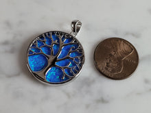 Load image into Gallery viewer, Womens Sterling Silver Blue Opal Tree of Life Pendant 6.2g E6001