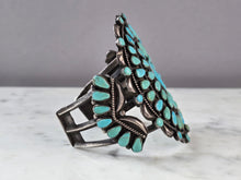 Load image into Gallery viewer, Womens Sterling Silver Southwestern Navajo Turquoise Cuff Bracelet 96.4g E600