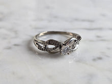 Load image into Gallery viewer, Womens Vintage Estate 10K White Gold Ring Diamond Ring, 3.1g, E6019