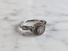 Load image into Gallery viewer, Womens Vintage Estate 10K White Gold Modernist Diamond Ring, 2.8g, E6020