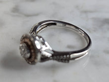 Load image into Gallery viewer, Womens Vintage Estate 10K White Gold Modernist Diamond Ring, 2.8g, E6020