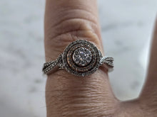 Load image into Gallery viewer, Womens Vintage Estate 10K White Gold Modernist Diamond Ring, 2.8g, E6020