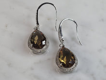 Load image into Gallery viewer, Womens Estate Sterling Silver Citrine Dangle Earrings 7.5g E6024