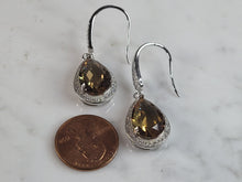 Load image into Gallery viewer, Womens Estate Sterling Silver Citrine Dangle Earrings 7.5g E6024