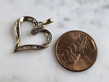 Load image into Gallery viewer, Womens Vintage Estate 10K Gold Diamond Heart Pendant 1.4g #E6035