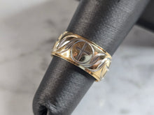 Load image into Gallery viewer, Womens Vintage Estate 14K Yellow Gold Religious Cross FG Ring 5.4g E6058