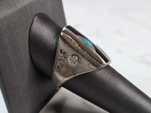 Load image into Gallery viewer, Mens Vintage Sterling Silver Southwestern Turquoise MOP Onyx Ring 13.1g E605