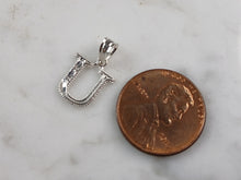 Load image into Gallery viewer, Womens Sterling Silver Initial Letter " U " Pendant 0.3g E6086