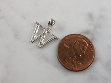 Load image into Gallery viewer, Womens Sterling Silver Initial Letter " W " Pendant 0.3g E6089