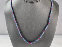 Load image into Gallery viewer, Womens Vintage Estate Sterling Silver Natural Ruby Sapphire Necklace 14.0g E6104
