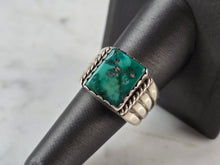 Load image into Gallery viewer, Mens Vintage Estate Sterling Silver Southwestern Turquoise Ring 12.4g E610