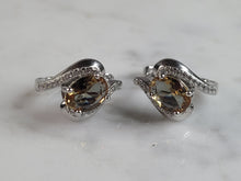Load image into Gallery viewer, Womens Estate Sterling Silver Citrine Dangle Earrings 5.4g E6111