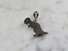 Load image into Gallery viewer, Womens Sterling Silver Blue Opal T REX Dinosaur Pendant 2.6g E6112