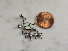 Load image into Gallery viewer, Womens Sterling Silver Opal Sea Turtle w/ Babies Pendant 3.7g E6114