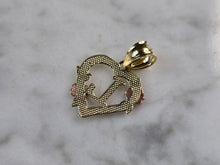 Load image into Gallery viewer, Womens 10K Yellow &amp; Rose Gold Initial Letter &quot; L &quot;  Heart Pendant 0.9g E6116