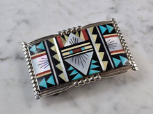 Load image into Gallery viewer, Vintage Estate Sterling Silver Native American Zuni Belt Buckle 49.6g E611