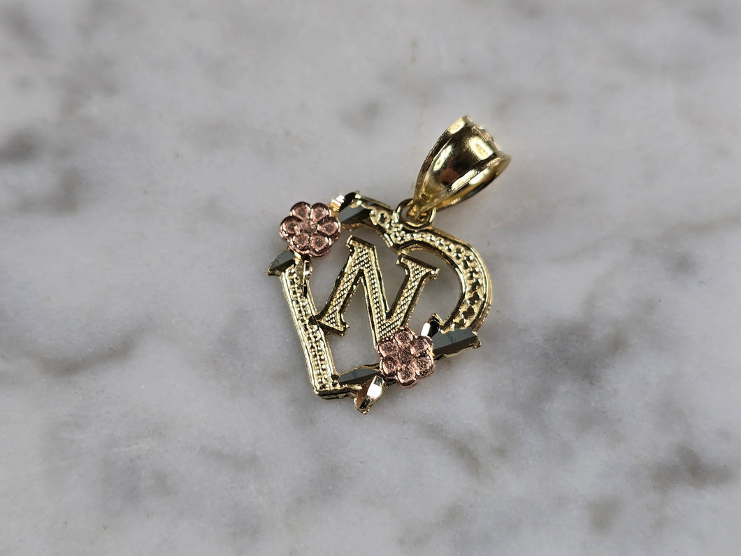 Womens 10K Yellow & Rose Gold Initial Letter 