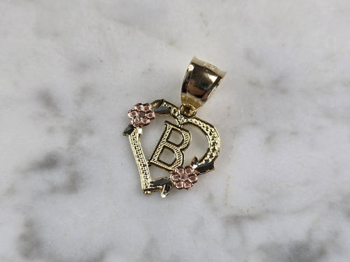 Womens 10K Yellow & Rose Gold Initial Letter 