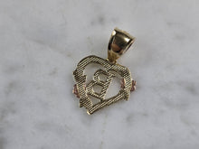 Load image into Gallery viewer, Womens 10K Yellow &amp; Rose Gold Initial Letter &quot; B &quot;  Heart Pendant 0.9g E6124