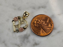 Load image into Gallery viewer, Womens 10K Yellow &amp; Rose Gold Initial Letter &quot; X &quot;  Heart Pendant 0.9g E6131