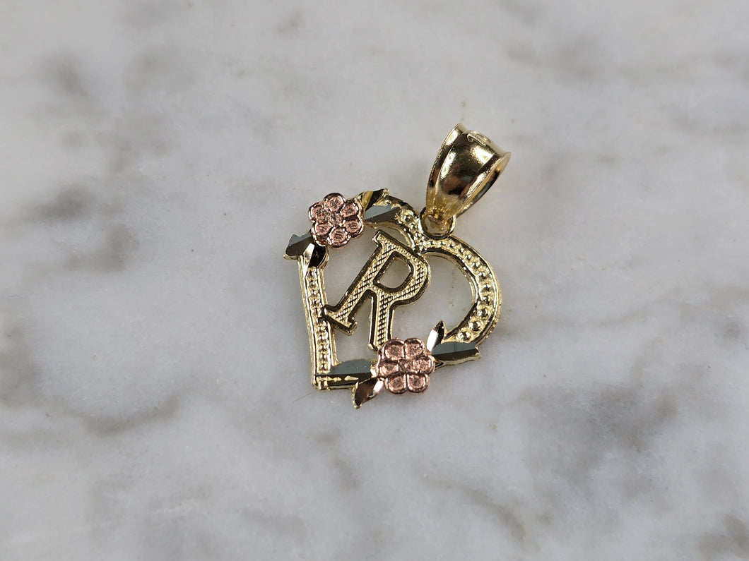 Womens 10K Yellow & Rose Gold Initial Letter 