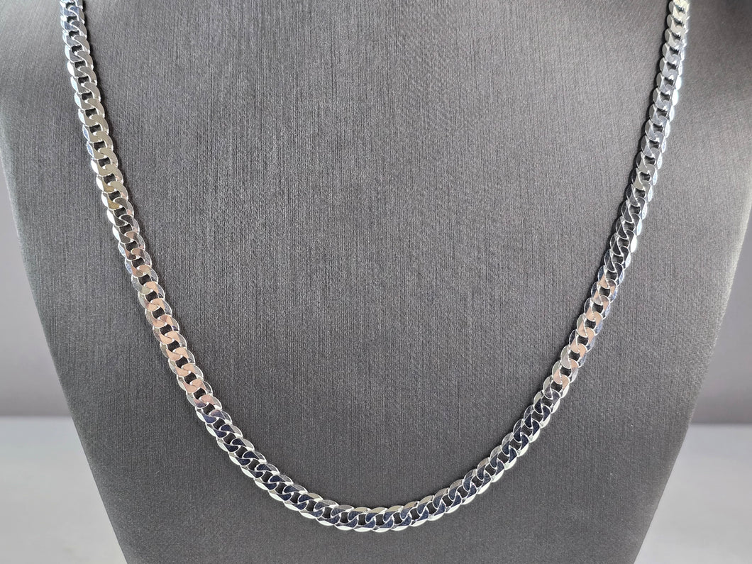 Mens Sterling Silver Italian Chain Link Necklace 19.9g E6147