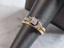 Load image into Gallery viewer, Womens Vintage Estate 14K Gold Diamond Ring Set 4.7g  E6170