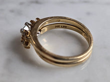 Load image into Gallery viewer, Womens Vintage Estate 14K Gold Diamond Ring Set 4.7g  E6170