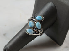Load image into Gallery viewer, Womens Vintage Estate Sterling Silver Modernist Larimar Ring 5.5g E6174