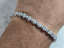 Load image into Gallery viewer, Womens Vintage Estate 10K White Gold Diamond Tennis Bracelet 16.1g E6176