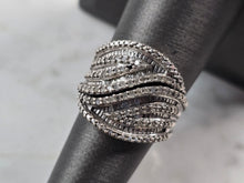 Load image into Gallery viewer, Womens Vintage Estate Sterling Silver Modernist Diamond Ring 6.8g #E6179
