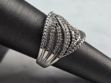 Load image into Gallery viewer, Womens Vintage Estate Sterling Silver Modernist Diamond Ring 6.8g #E6179
